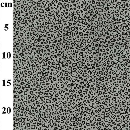 Rose and Hubble - cotton poplin - small grey leopard print