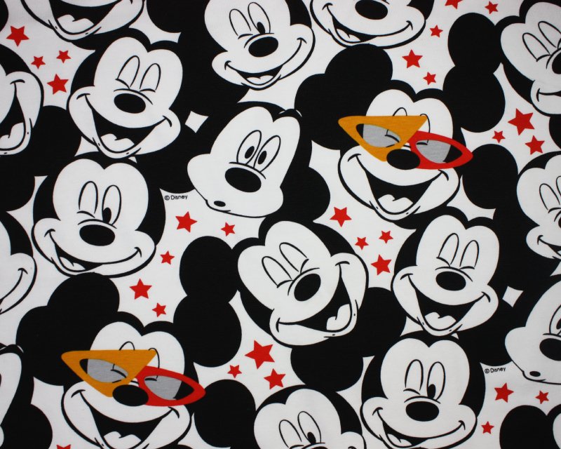 Single Jersey - licensed - Mickey Mouse laugh on white