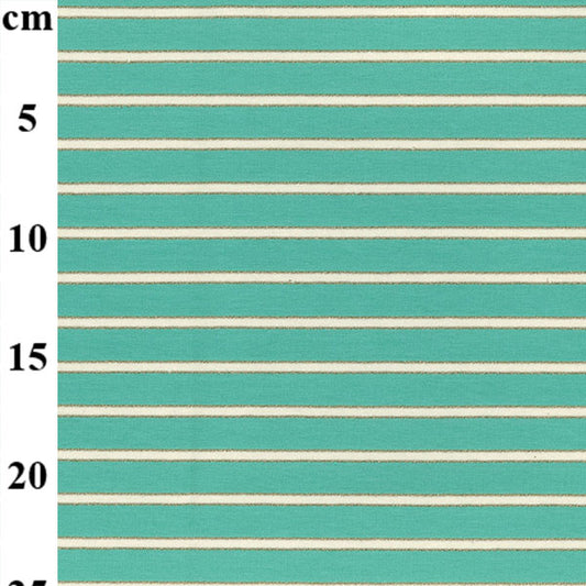 French terry Jersey - Aqua sparkly stripes