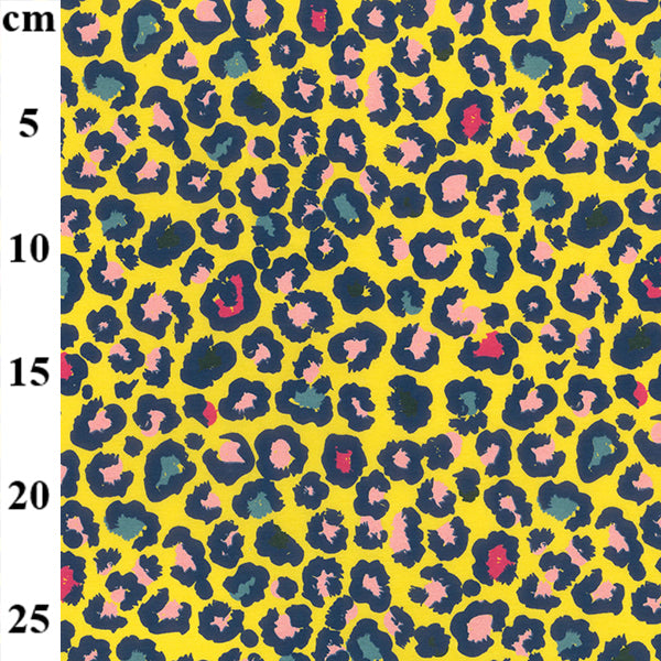 Jersey - multi leopard print on yellow