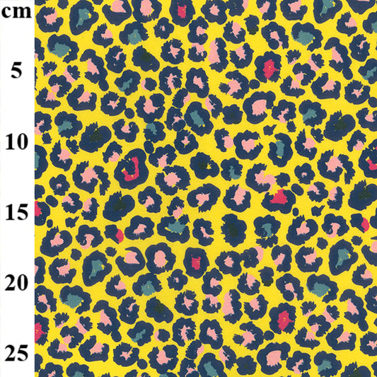 Jersey - multi leopard print on yellow