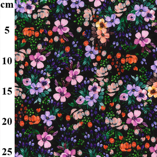 Jersey viscose - Beautiful floral in purple and pink tones