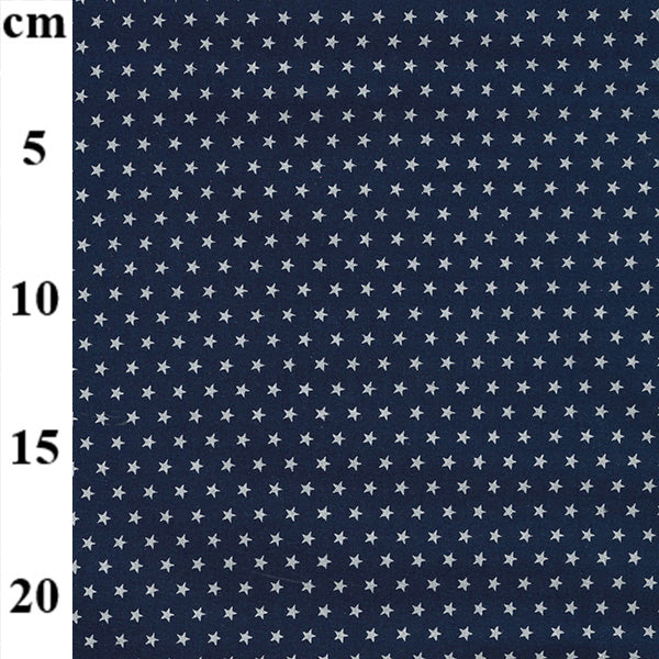 Cotton fabric - Silver stars on Navy (metallic)