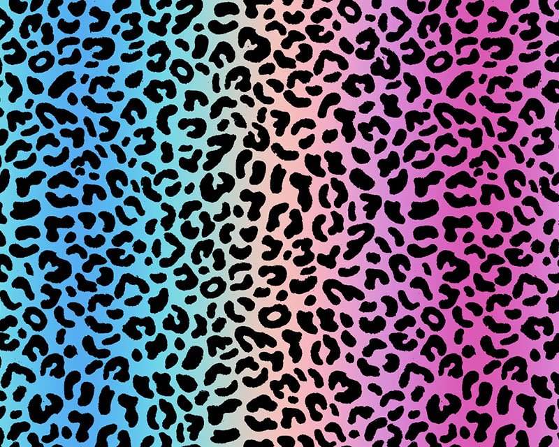 Cotton - rainbow leopard print (small)