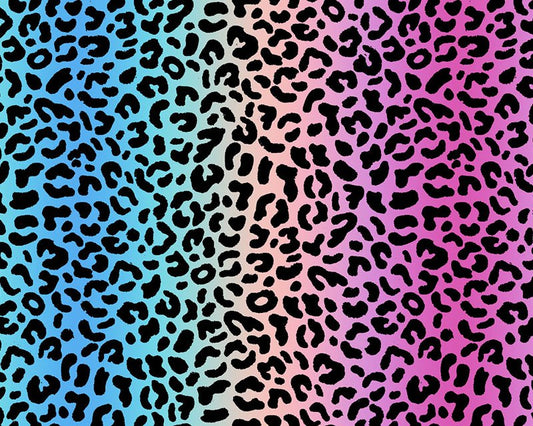 Cotton - rainbow leopard print (small)