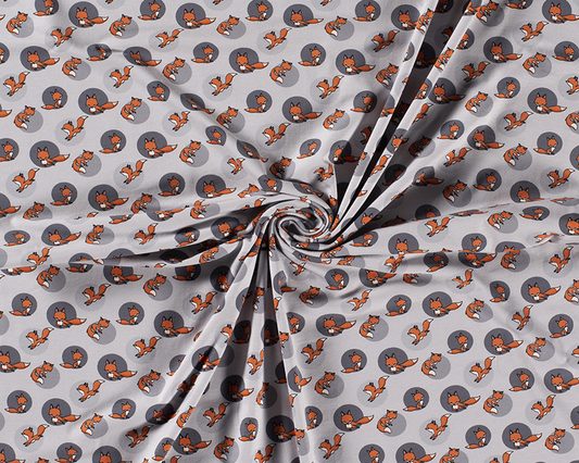 Single Jersey - Foxes on silver