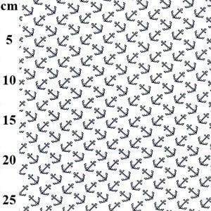 Cotton poplin - nautical - anchors on white