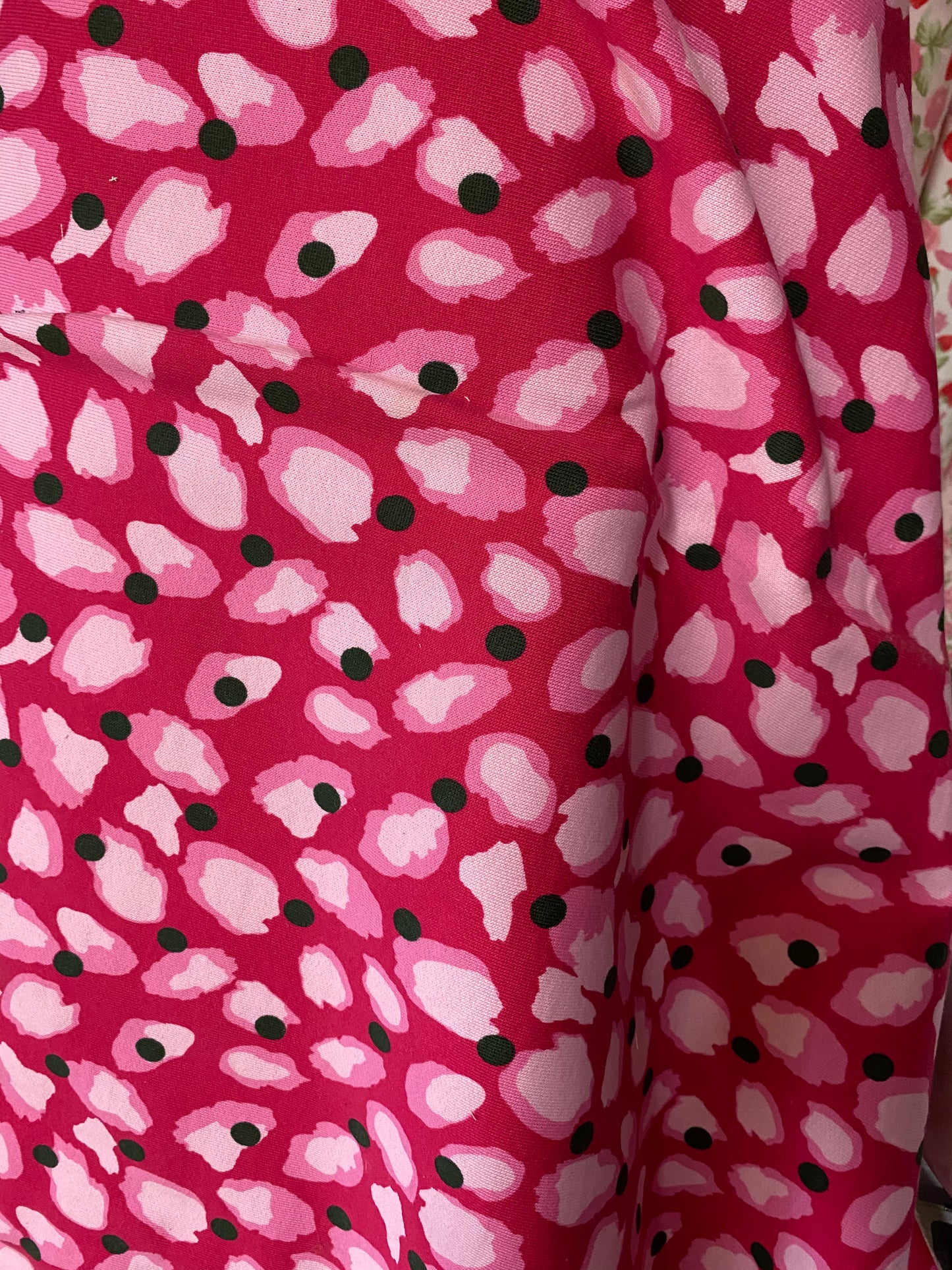 Jersey - sweat brushed - pink leopard print