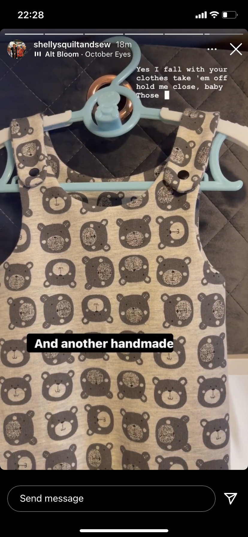 Jersey - brushed sweat Jersey - Cute Grey bears (150 wide)