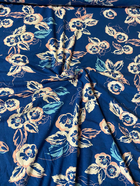 Jersey - viscose - Blue floral