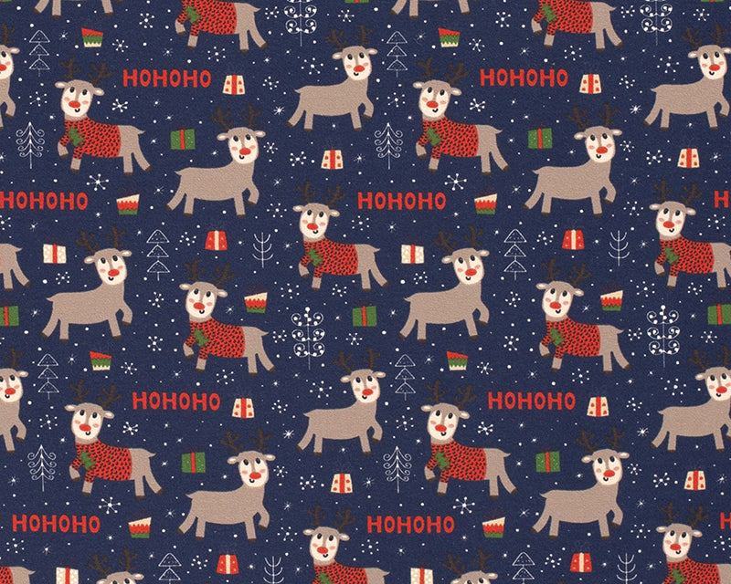 Single Jersey - Happy reindeers Christmas