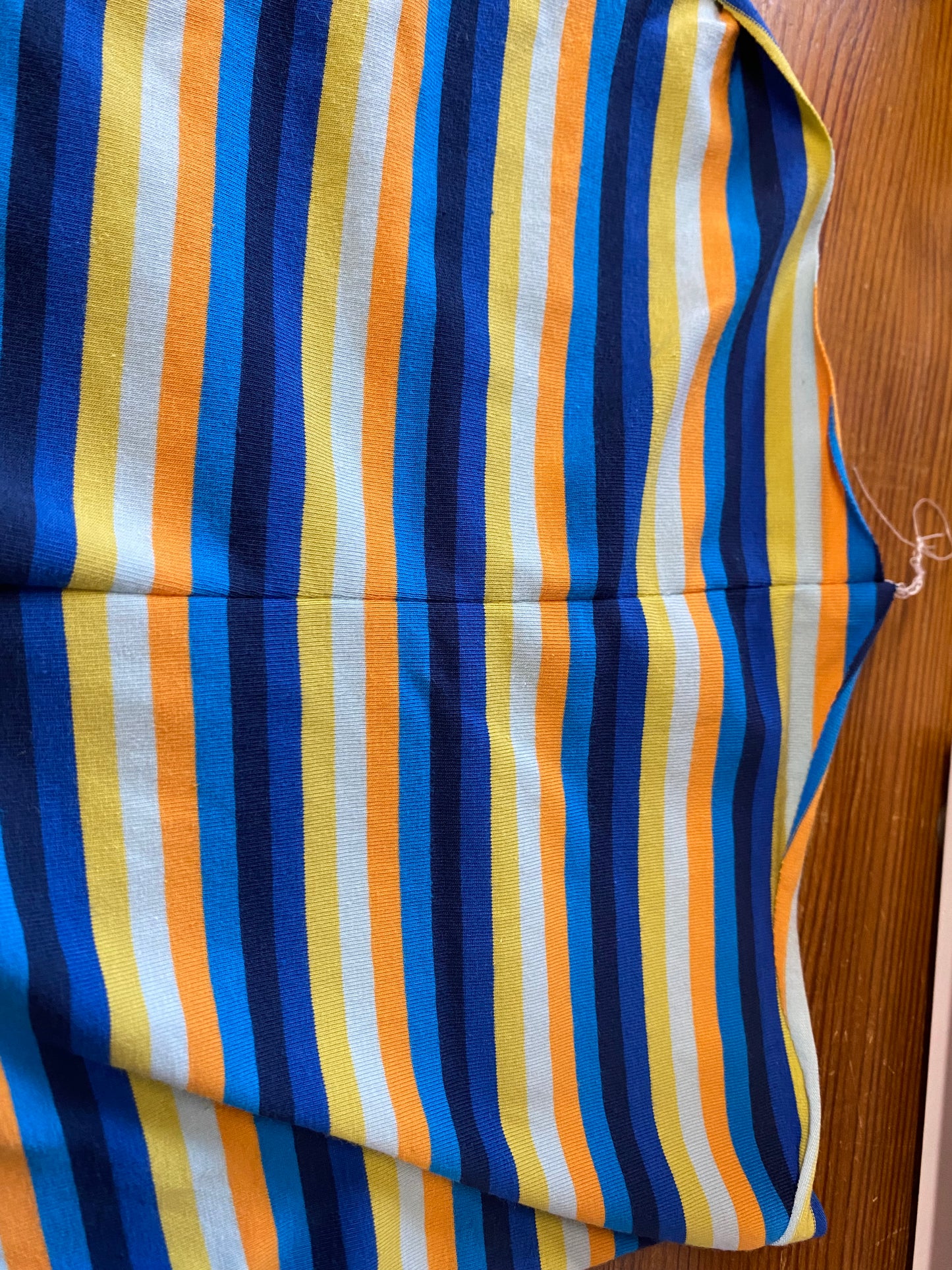 Single Jersey - Small stripes - Navy, blue, orange and yellow