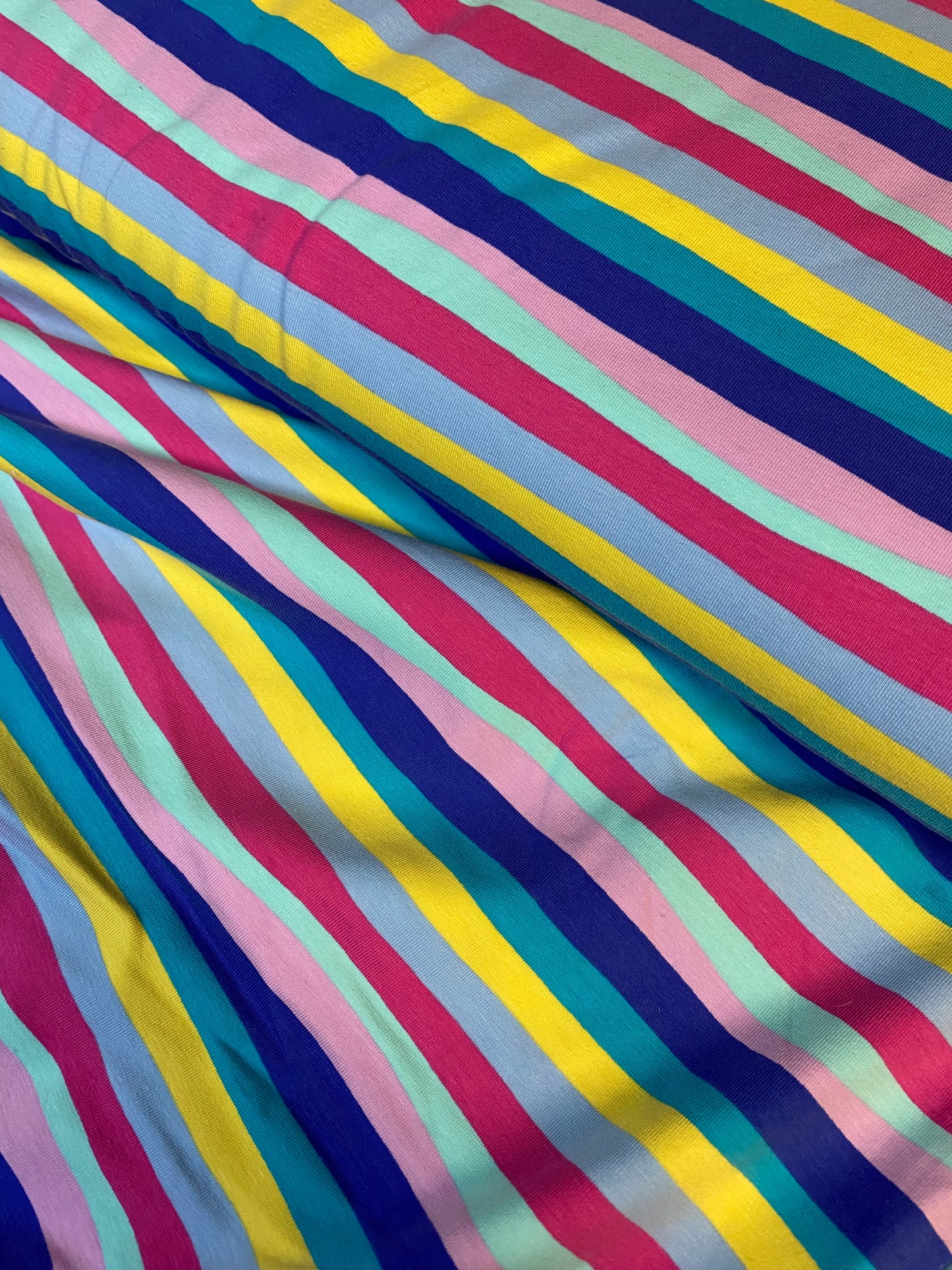 Bolt Jersey cotton Lycra  - funky stripes - Pastels colours