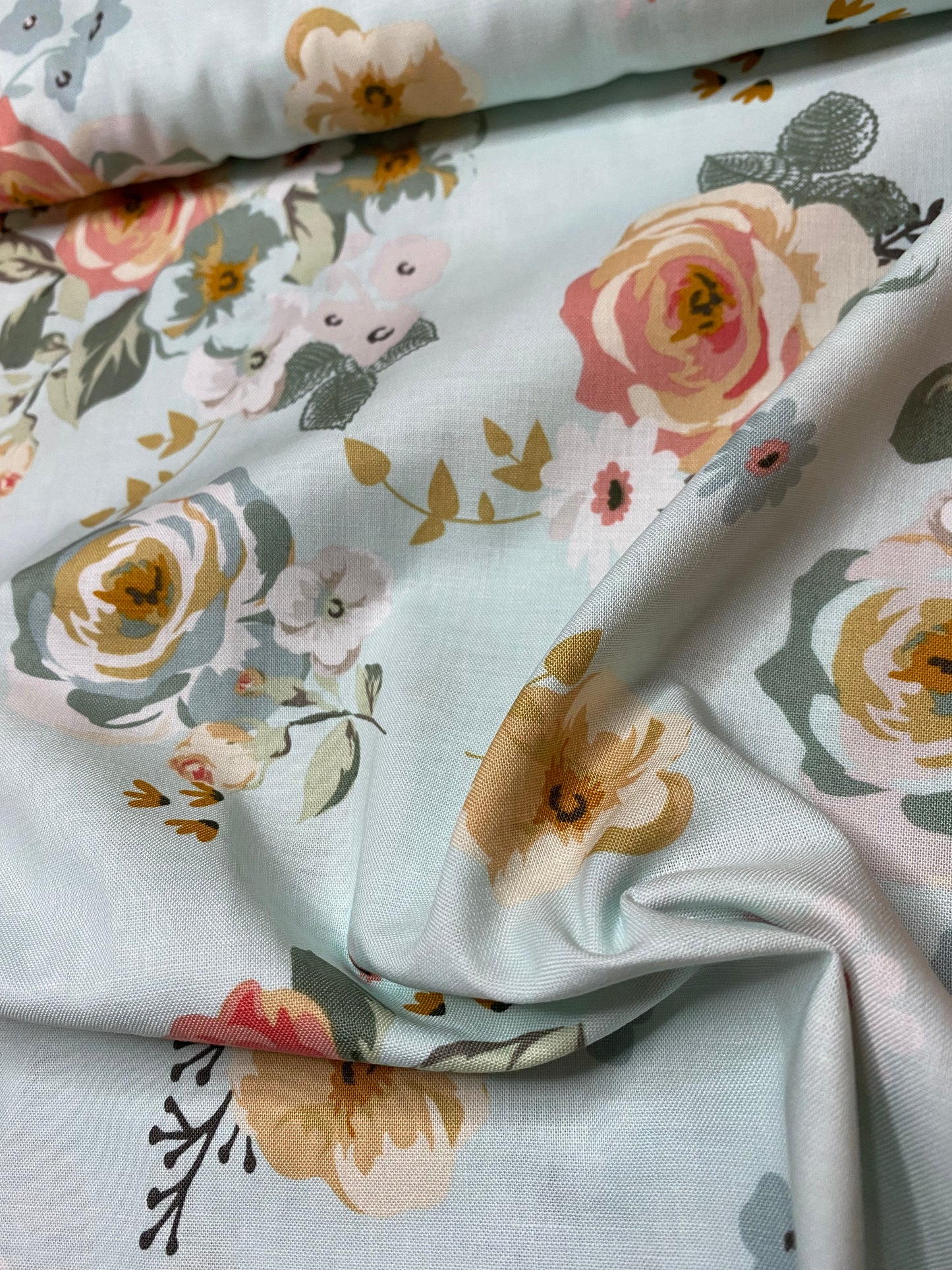 Riley Blake - Gingham gardens - Aqua floral