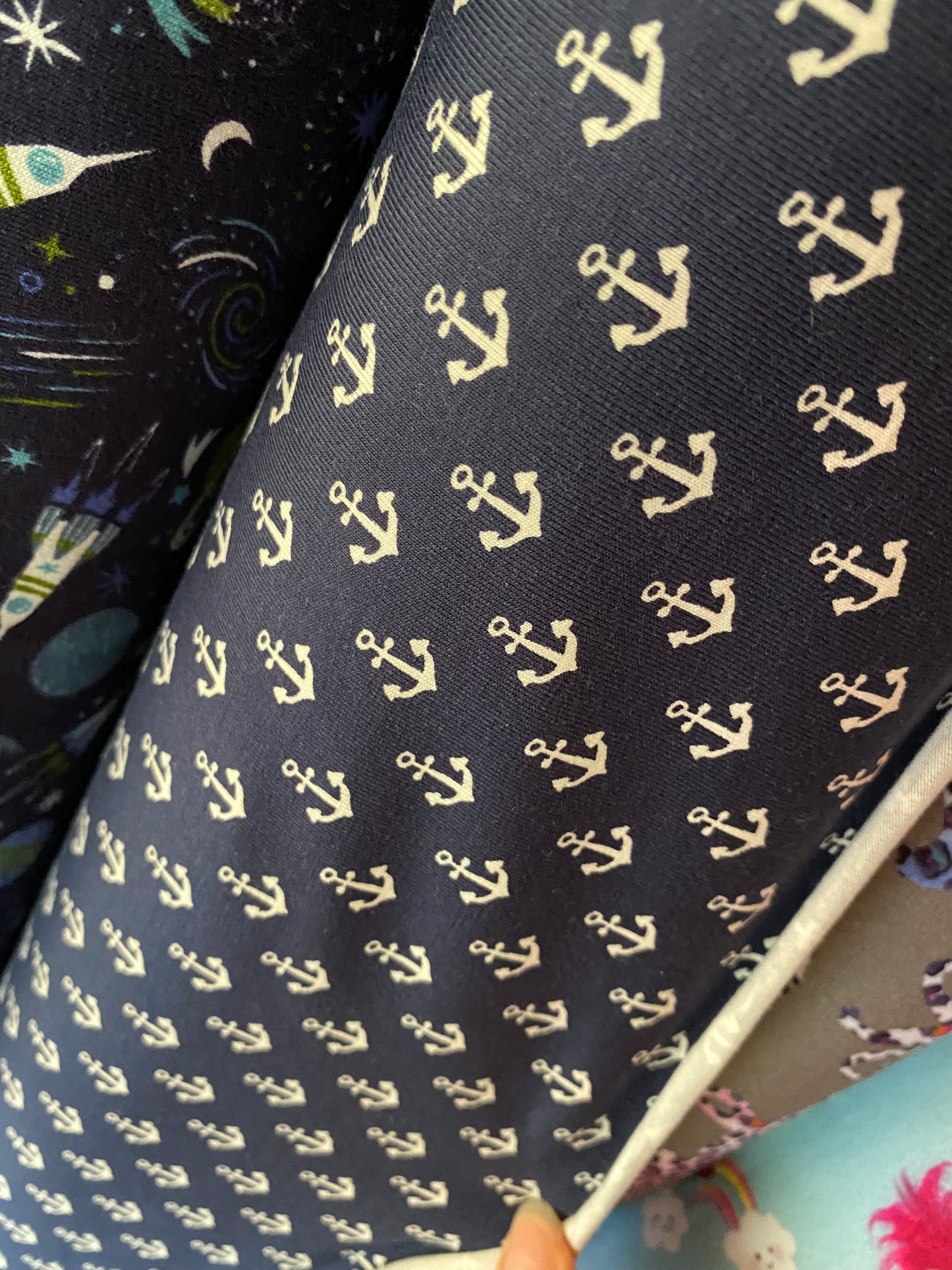 Single Jersey - navy anchors