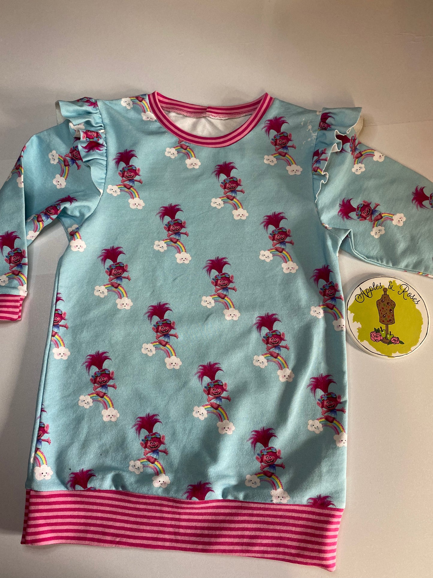 French terry Jersey - Trolls poppy