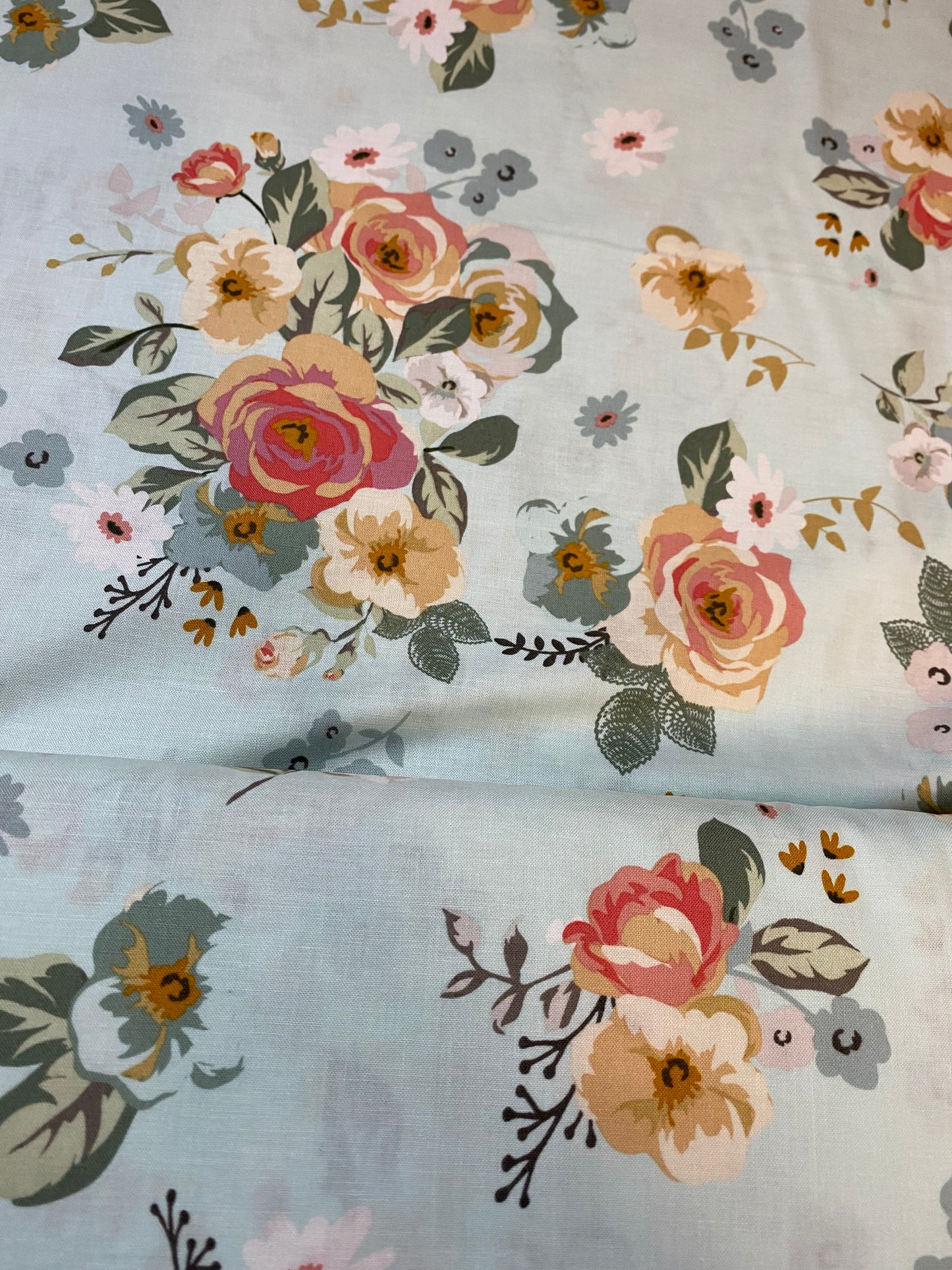 Riley Blake - Gingham gardens - Aqua floral