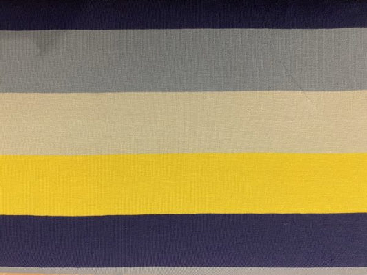 Single Jersey - Large stripes - Blue and green