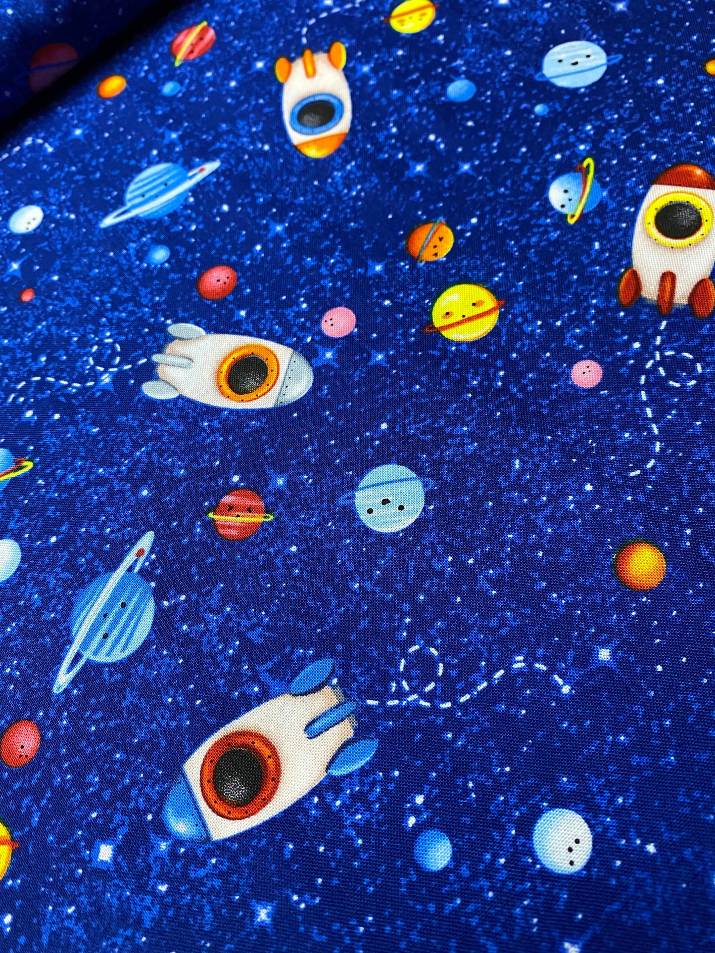 Michael Miller cotton - Hula universe Fly by - Rockets in space