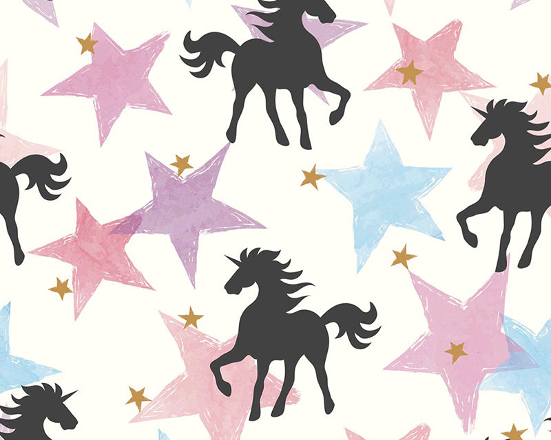 French terry viscose Jersey - Unicorns stars