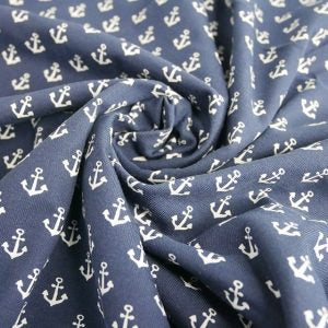 Single Jersey - navy anchors