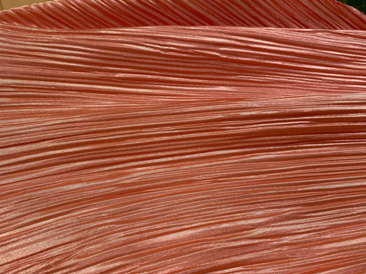Pleated satin stretch jersey - peach