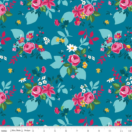 Riley Blake - Fleur - Rich blue floral